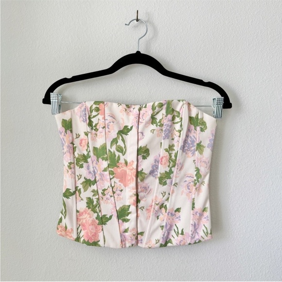 Zara Floral Corset Top in Ivory Multi BLOGGERS FAVORITE!!! NWT - Picture 5 of 16